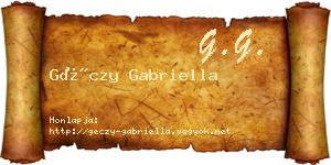 Géczy Gabriella névjegykártya